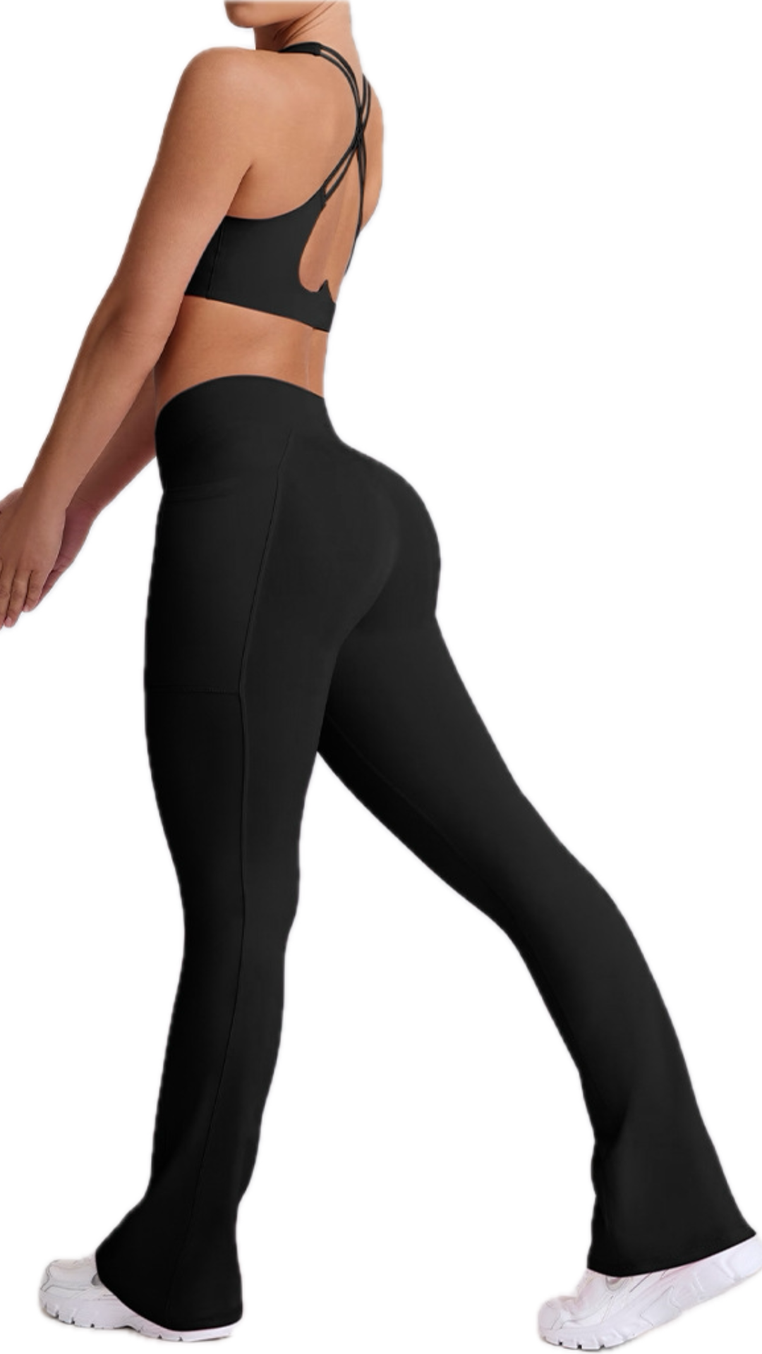Paula II Leggings Flared | Pocket | Black