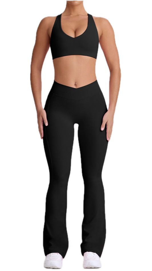 Paula II Leggings Flared | Pocket | Black