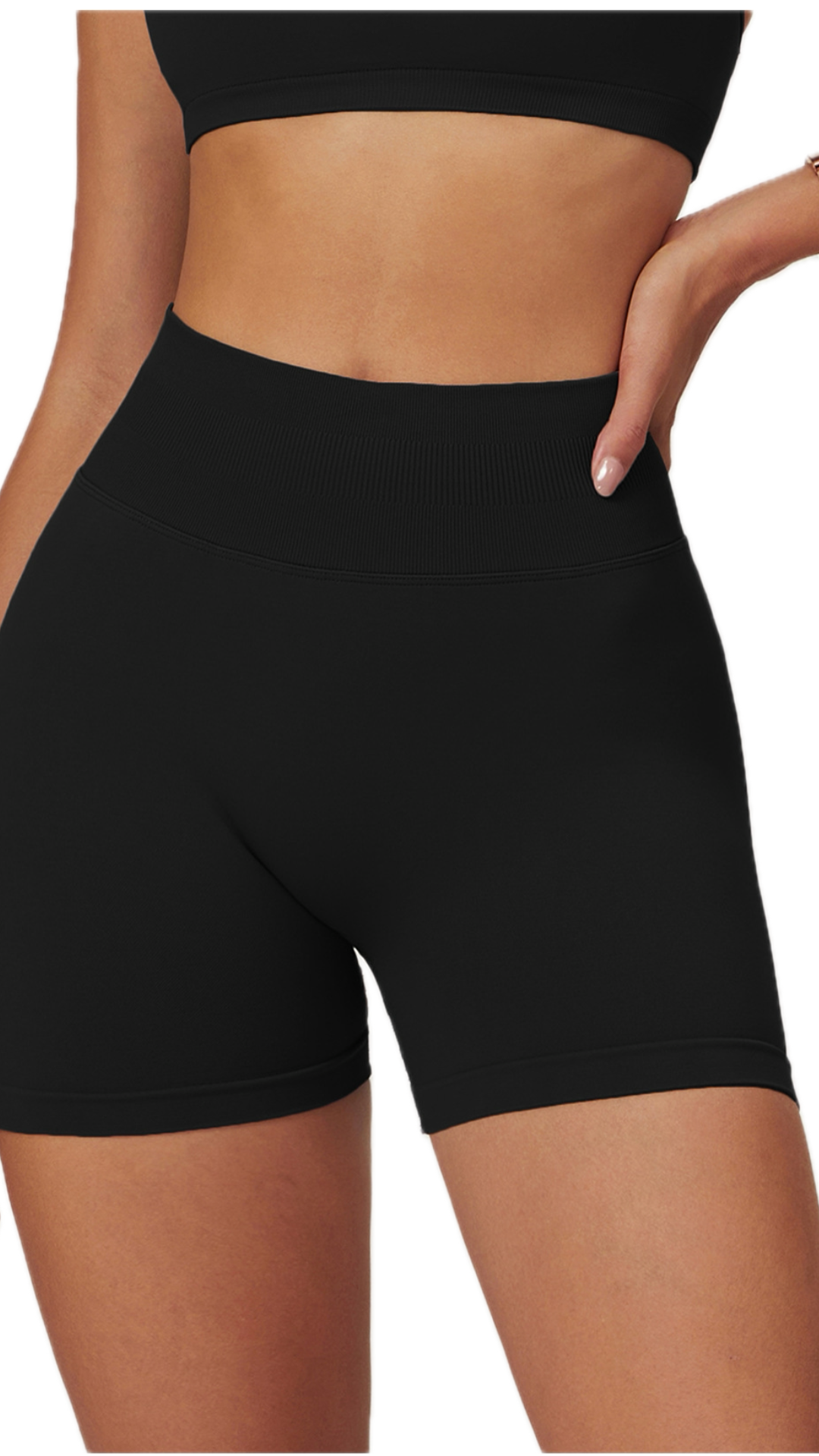 Rosa II. Seamless Bike Shorts | Black