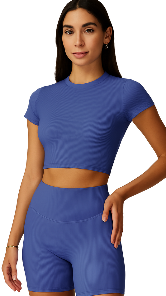 Mia Crop Top | Purple Blue