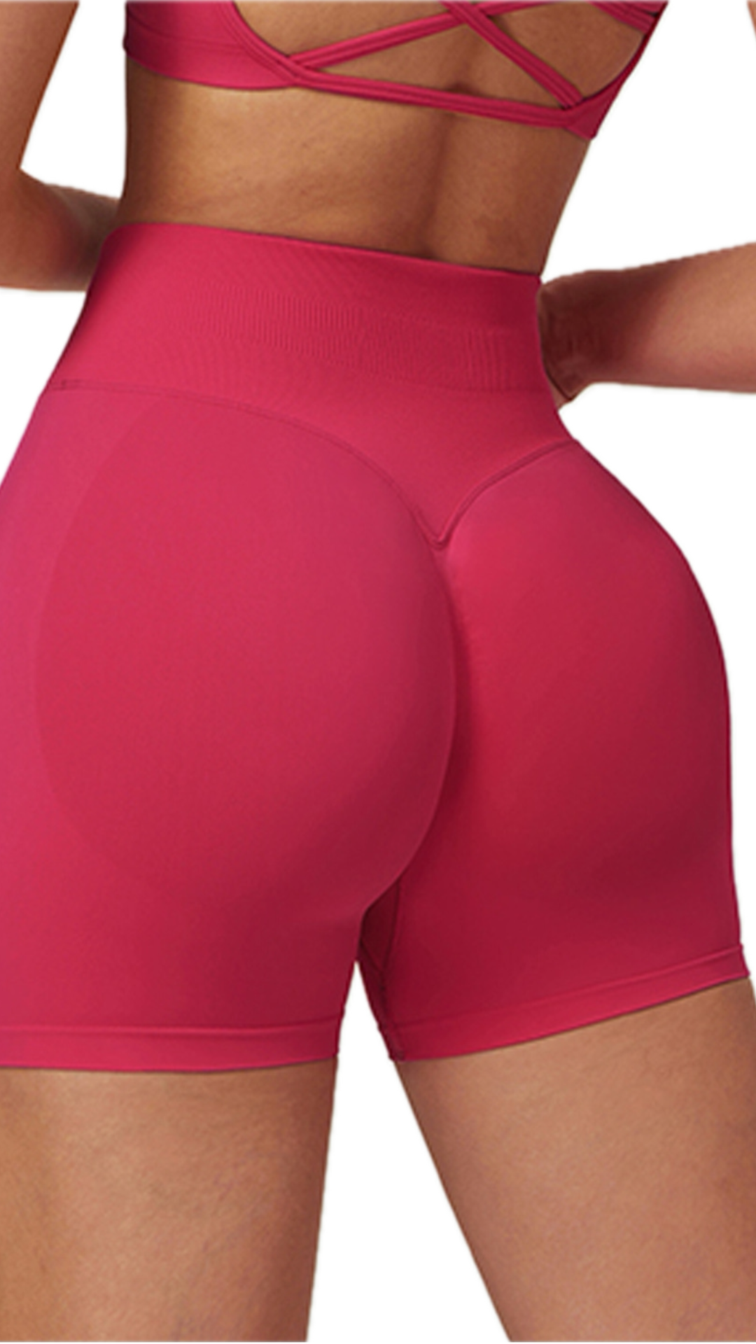 Rosa II. Seamless Bike Shorts | Raspberry Red