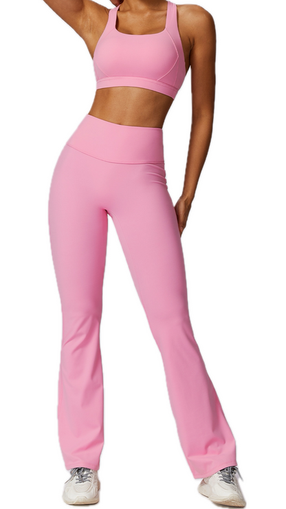 Classico Scrunch Flared Leggings | Light Pink