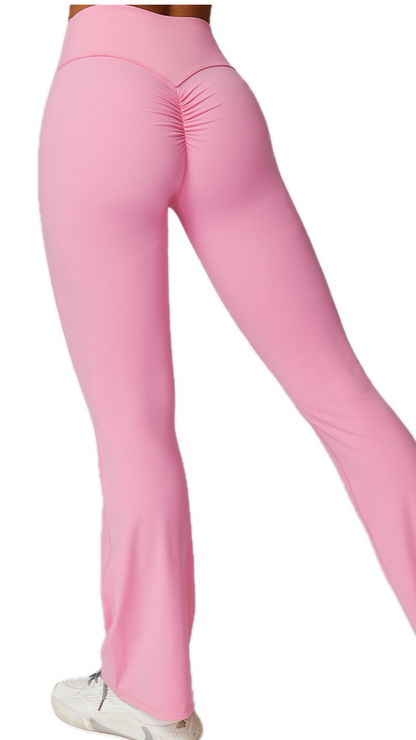 Classico Scrunch Flared Leggings | Light Pink