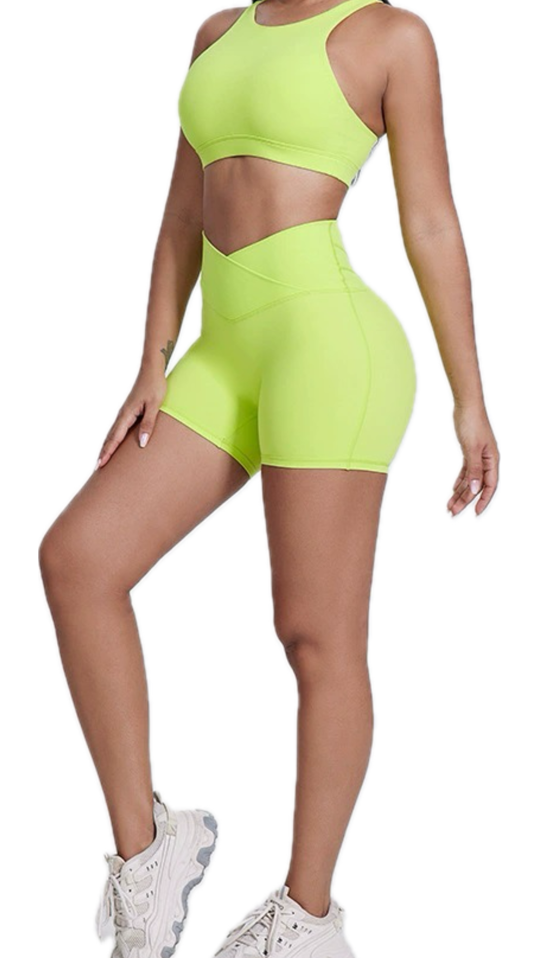 Luna Bike Shorts - Cyan Yellow